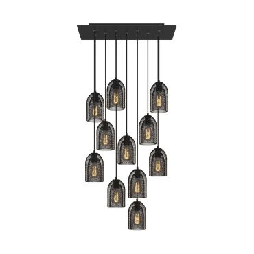 Creative Cables - lampe suspendue 11L - 67,5 x 140 cm - noir