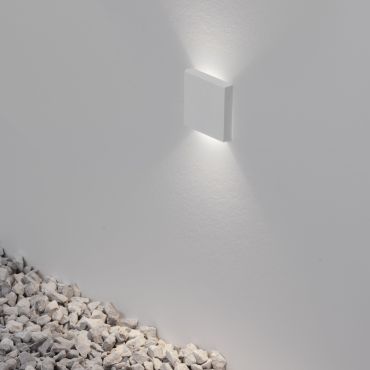 Nova Luce Iko - applique encastrée - 5,5 x 5,5 x 9 cm - 1W LED inclus - IP67 - blanc sablé