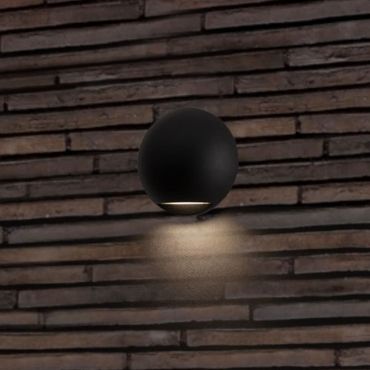 Nova Luce Passo - applique murale extérieure - Ø 12 x 4 cm - 3W LED inclus - IP65 - noir sablé