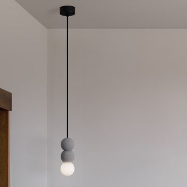 Nova Luce Zero - lampe suspendue - Ø 8 x 115 cm - gris