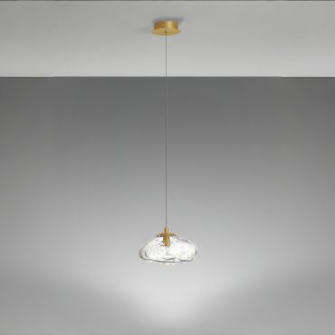 Nova Luce King - lampe suspendue - Ø 20 x 200 cm - or et transparent
