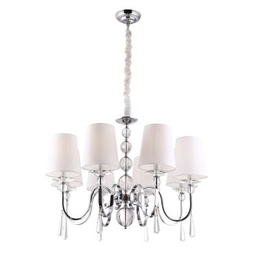 Maxlight Charlotte - lustre - Ø 75 x 130 cm - blanc et chrome