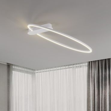 Nova Luce Kiklos - plafonnier - Ø 64 x 30 cm - 30W dimmable LED inclus - blanc sablé