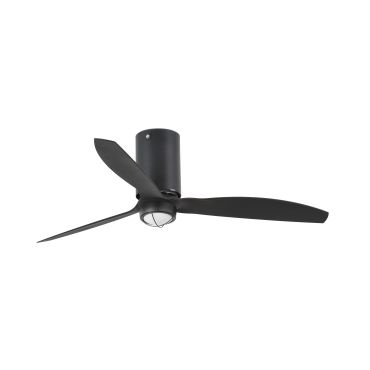 Faro Mini Tube - ventilateur de plafond avec lumière et télécommande - Ø 128 cm - 17W LED inclus - noir mat