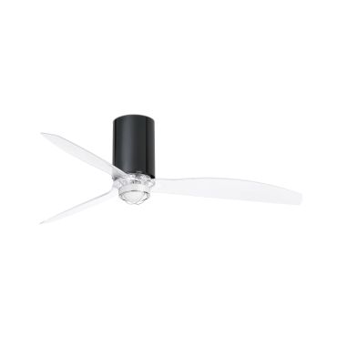 Faro Mini Tube - ventilateur de plafond avec lumière et télécommande - Ø 128 cm - 17W LED inclus - noir et transparent