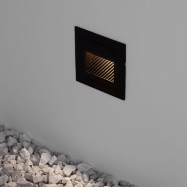 Nova Luce Mono - applique encastrée - 5,8 x 5,8 x 4,5 cm - 3W LED inclus - IP65 - noir sablé