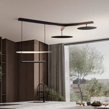 Nova Luce Diona - lampe suspendue - 120 x 150 x 100 cm - 81W dimmable LED inclus - noir sablé et blanc
