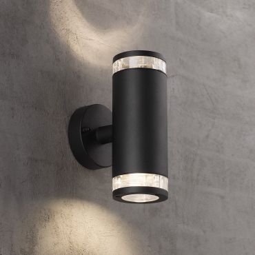 Nordlux Birk - applique murale extérieure - 9 x 23,5 x 15,5 cm - IP44 - noir