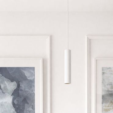 Nova Luce Mare - lampe suspendue - Ø 5,5 x 183 cm - blanc sablé