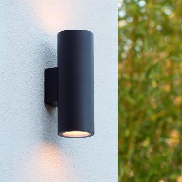 Lucide Volantis - applique d'extérieur - 10,8 x 14,6 x 30 cm - IP54 - noir