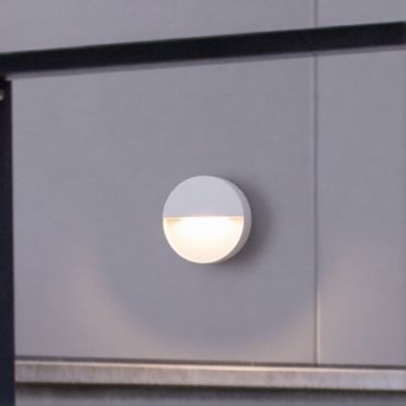 Nova Luce Rodix - applique murale extérieure - Ø 16 x 3,1 cm - 5W LED inclus - IP54 - blanc sablé