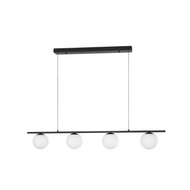 Nova Luce Joline - lampe suspendue - 72 x 12,5 x 120 cm - 32W LED inclus - noir sable et blanc opale