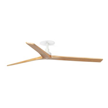 Faro Klim L - ventilateur de plafond avec rosace encastrée - Ø 150 cm - blanc mat et pin