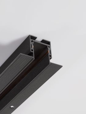 Nova Luce Planet 03 - profilé magnétique encastré sans cadre - 200 x 6,5 x 3,9 cm - noir sable