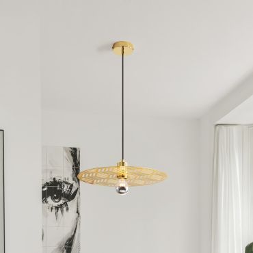 Nova Luce Eres - lampe suspendue - Ø 40 x 150 cm - or