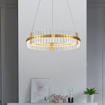 Nova Luce Kezo - lampe suspendue - Ø 60 x 130 cm - 45W dimmable LED inclus - or