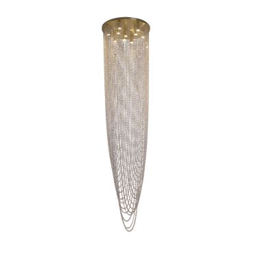 Searchlight Swoop - lampe suspendue - Ø 60 x 250 cm - laiton satiné et transparent