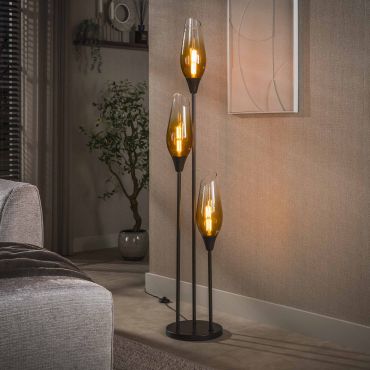 Vico Cocoon - lampadaire - Ø 35 x 168 cm - brun sienne et transparent