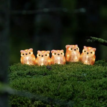 Konstsmide Lumières de Noël - 5 oiseaux décoratifs - 11 x 7 x 400 cm - IP44 - orange