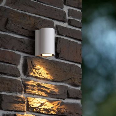 Lucide Akra - applique murale extérieure - 5,5 x 6,5 x 10 cm - 6W LED inclus - IP54 - blanc