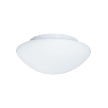Searchlight Bathroom Flush - plafonnier de salle de bains - Ø 28 x 11,5 cm - IP44 - blanc opale