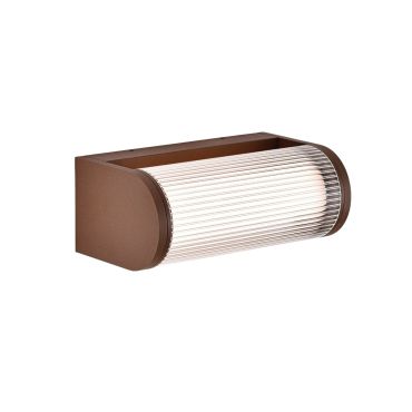 VK Lighting Shade - applique murale d'extérieur - 25,1 x 10,3 x 14,2 cm - 12W LED inclus - IP65 - brun rouille