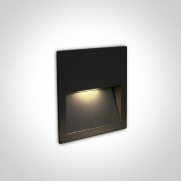 ONE Light Outdoor Dark Light Wall Recessed - applique murale encastrée - 11,5 x 11,5 x 3,5 cm - 4W LED inclus - IP65 - noir