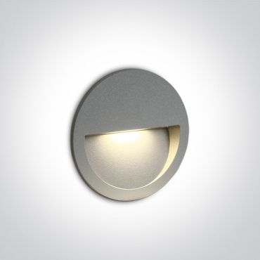 ONE Light Outdoor Dark Light Wall Recessed - applique murale encastrée - Ø 11,4 x 3,5 cm - 3W LED inclus - IP65 - gris