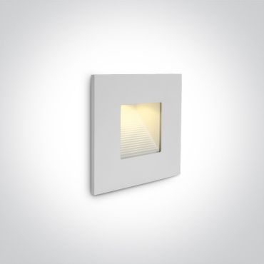 ONE Light Indoor/outdoor Dark Light Wall Recessed - applique murale encastrée - 8,5 x 8,5 x 3,2 cm - 1W LED inclus - IP44 - blanc