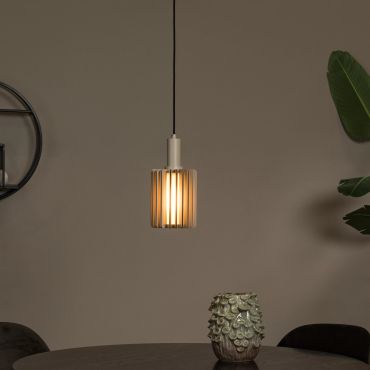 Lucide Lambres - lampe suspendue - Ø 15 x 164 cm - taupe