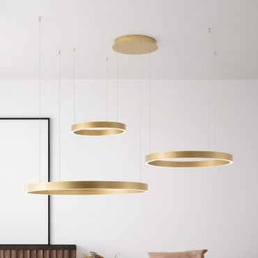 Nova Luce Elowen - lampe suspendue - 148 x 250 x 106 cm - 181W dimmable LED inclus - or brossé