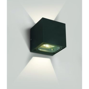 ONE Light Cube Wall Lights Up &amp; Down- applique murale extérieure - 10 x 10 x 10 cm - 6W LED inclus - IP65 - anthracite