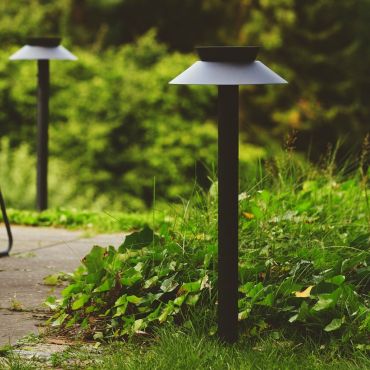 Nordlux Justina - poteau de jardin solaire avec détecteur de mouvement sur pointe - Ø 23 x 60 cm - 5W LED inclus - IP44 - noir