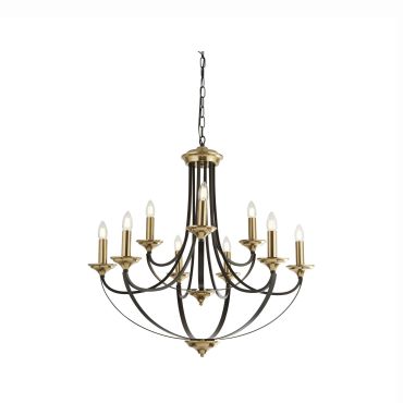 Searchlight Belfry - lustre - Ø 78 x 200 cm - bronze et brun