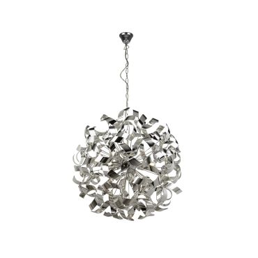 Searchlight Curls - lampe suspendue - Ø 60 x 110 cm - chrome