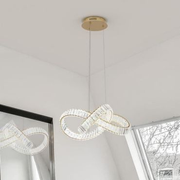 Nova Luce Conceto - suspension - Ø 60 x 120 cm - 49W LED dimmable inclus - or
