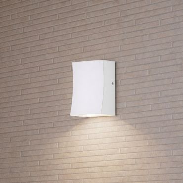Nova Luce Boxy - applique murale extérieure - 6,5 x 9 x 3,8 cm -  3W LED inclus - IP65 - blanc sablé