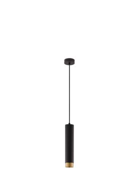 Nova Luce Pogno - lampe suspendue - Ø 5,9 x 150 cm - noir et or
