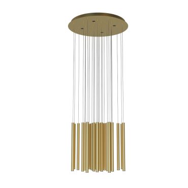 Maxlight Organic - lampe suspendue - Ø 62 x 180 cm - 33 x 1W + 4 x 3W LED dimmable inclus - or brossé