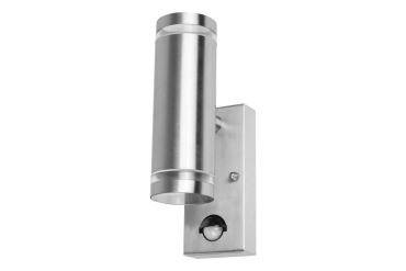 Integral LED Malaga – applique murale extérieure avec détecteur de mouvement – avec fonction d’override du capteur – 6,8 x 11,6 x 21,6 cm – IP54 – acier inoxydable