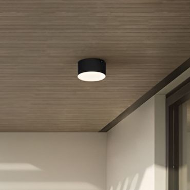 Nova Luce Judi - plafonnier - Ø 12 x 6 cm - 10W LED inclus - IP65 - noir