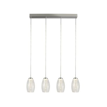 Searchlight Cyclone - lampe suspendue - 75,5 x 11,5 x 150 cm - 21W LED dimmable inclus - chrome et transparent