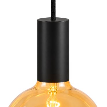 Roi du Luminaire - Douille E27 premium avec serre-câble dissimulé - Ø 4,2 x 8 cm - noir