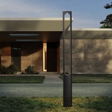 Nova Luce Eta - lampe de jardin - 23 x 200 x 12 cm - 21W LED inclus - IP65 - anthracite foncé