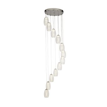Searchlight Cyclone - lampe suspendue - Ø 52 x 200 cm - 63W LED dimmable inclus - chrome et transparent