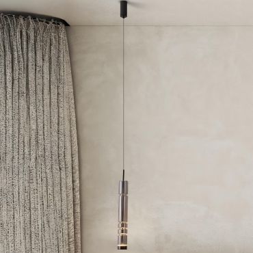 Nova Luce Bento - lampe suspendue - Ø 8 x 180 cm - 12W LED inclus - noir mat et gris fumé clair