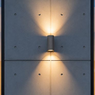 VK Lighting Dust - applique murale - 7,1 x 17,1 x 9,6 cm - 2 x 6W LED inclus - IP65 - anthracite