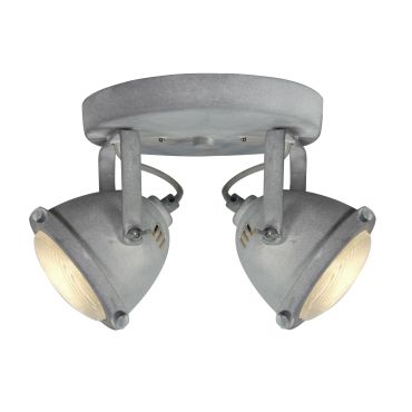MODÈLE D’EXPOSITION - Brilliant Carmen - spot apparent 2L - Ø 28 x 18,5 cm - 2 x 4W LED inclus - gris béton