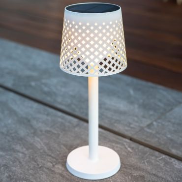 New Garden Greta - lampe solaire extérieure de table, de sol ou murale avec port USB - 80 x 20 x 14 cm - IP65 - blanc