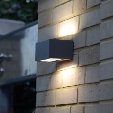 Lutec Gemini - Applique d'extérieur - 14 x 9 x 6 cm - 10,5W LED inclus - IP54 - gris foncé - blanc chaud